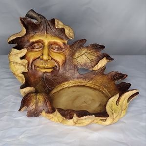 Vintage Nature Leaf Face Candle Holder